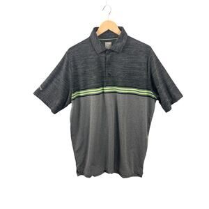 Callaway Opti-Dri Swing Tech Golf Polo Men’s Large Gray Stripe Performance Shirt